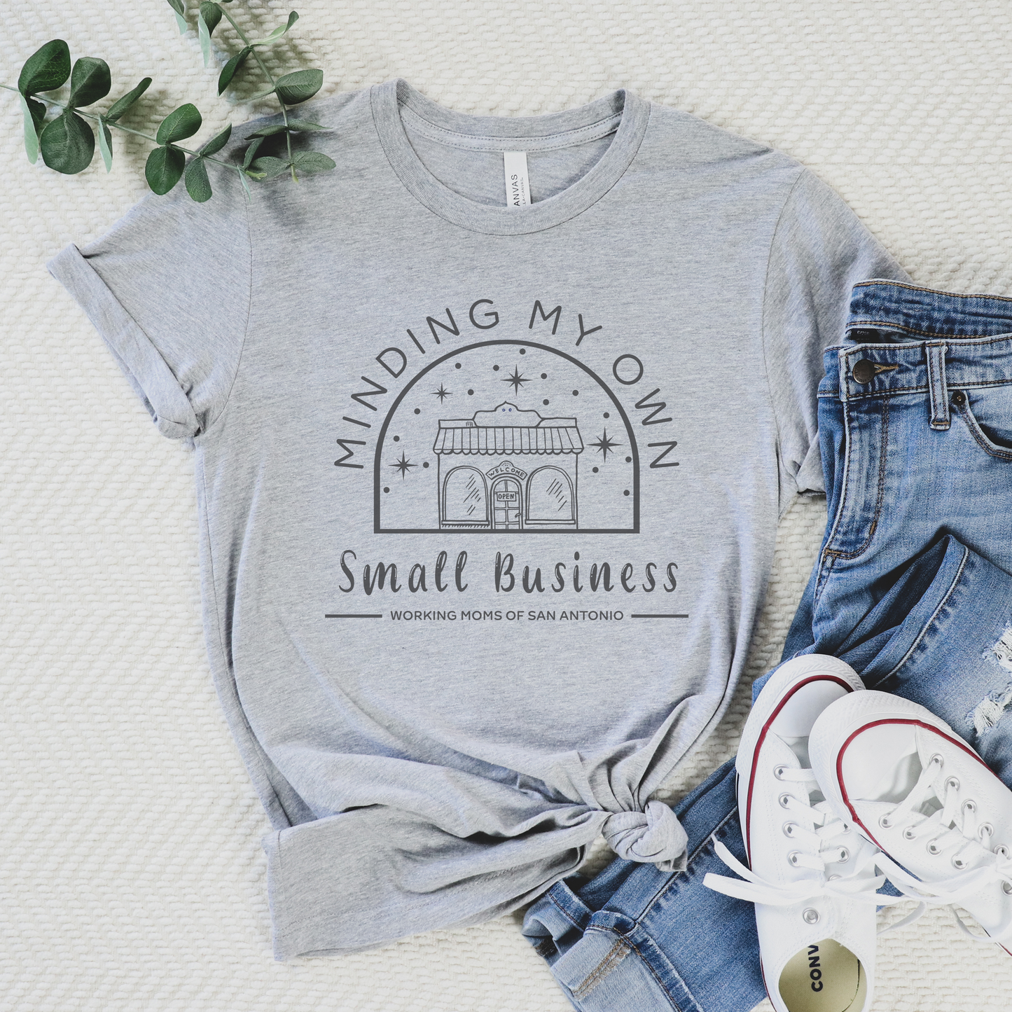 Minding My Own Small Business Tee (Heather Dust, Athletic Heather)