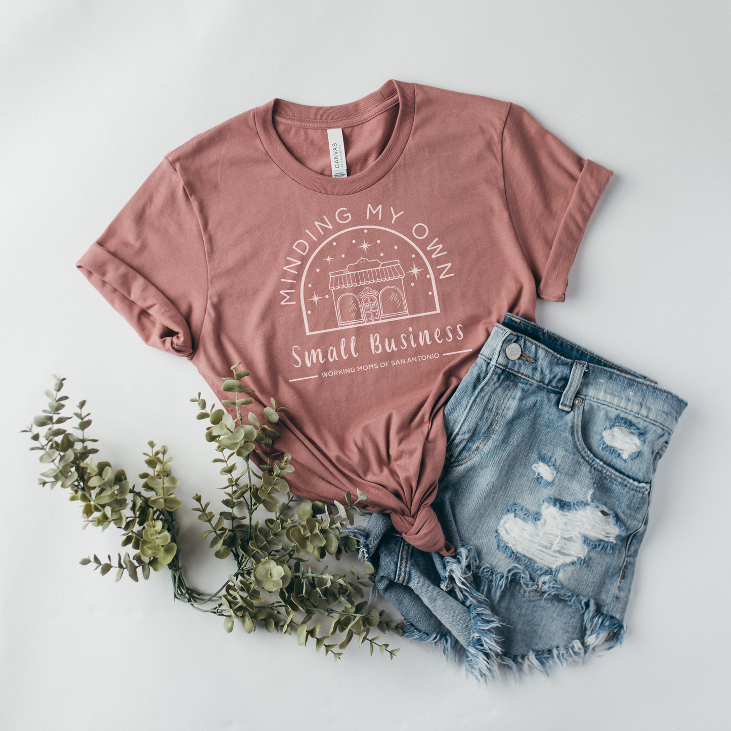 Minding My Own Small Business Tee (Heather Black, Mauve, Heather True Blue)